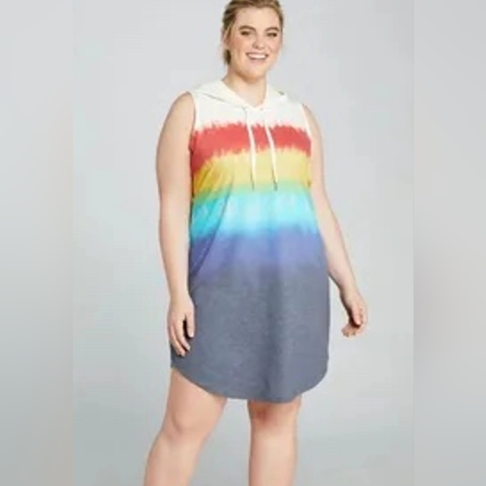 Livi Active Rainbow Striped Sleeveless Mini Dress 18/20 (7841)